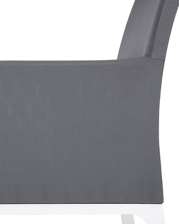 Puutarhatuoli tummanharmaa 52 x 91 x 62 cm polyesteri 4 kpl valkoiset alumiinijalat