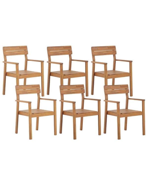 Havestole Lyst Akacietræ Sæt 88 x 52 x 60 cm Stole med Arm til Have Terrasse Altan Udendørs Rustik stil Vejr Bestandig UV og Regn