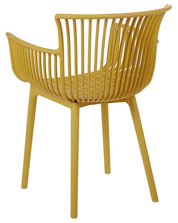Set med 4 matstolar Gul Plast Inomhus Utomhus Trädgård med armstöd Minimalistisk stil