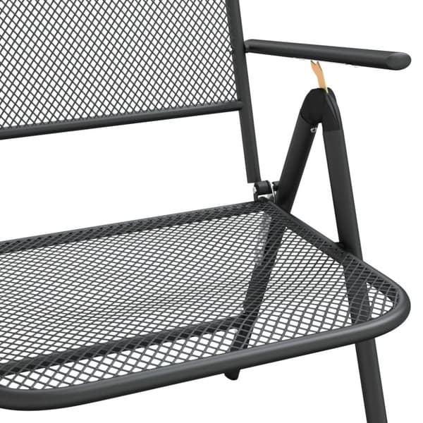vidaXL Sammenleggbare hagestoler 4 stk strekkmetall netting antrasitt