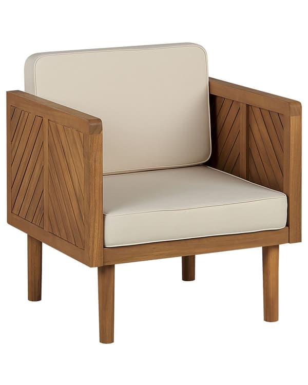 Puutarhatuoli vaalea 65 x 76 x 65 cm akaasia vaalea beige pehmuste rahi moderni
