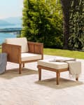 Pikkukuva 2 / 11: Puutarhatuoli vaalea 65 x 76 x 65 cm akaasia vaalea beige pehmuste rahi moderni