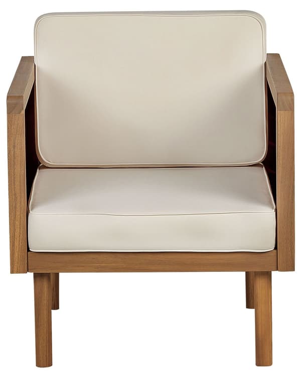 Trädgårdsstol Akaciaträ Ljusbeige Kuddar Modern Rustik Stil