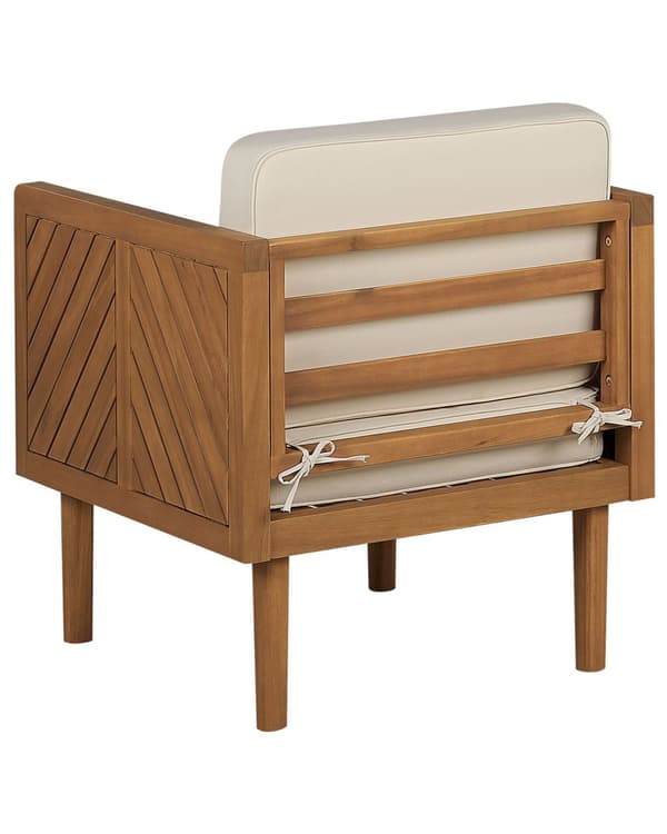 Trädgårdsstol Akaciaträ Ljusbeige Kuddar Modern Rustik Stil