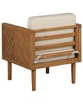 Miniatyrbild 7 av 11: Trädgårdsfåtölj Akaciaträ med Fotstöd Polyester Sits Rygg Ljusbeige Kuddar Inomhus Utomhus