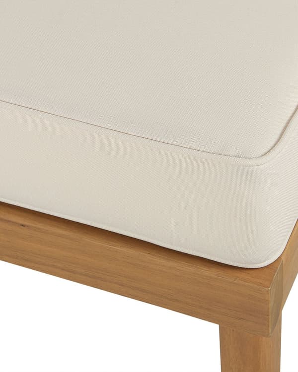 Trädgårdsfåtölj Akaciaträ med Fotstöd Polyester Sits Rygg Ljusbeige Kuddar Inomhus Utomhus