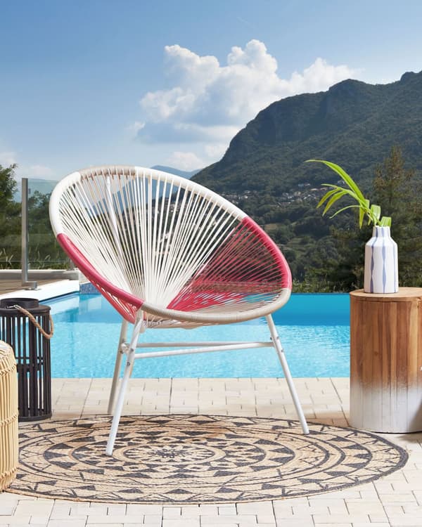 Hagestol Flerfarget PE Rotting Papasan Moderne Innendørs Utendørs Design