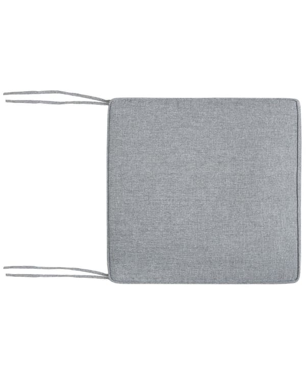 Utendørs spisestol Lyst akasietre 80 x 59 cm Grå sittepute Armlener Rustikk stil Hagemøbler Hagestol