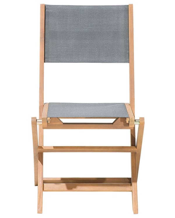 Sett med 2 Hagestoler Lyst Akasietre Foldbar Utendørs Terrasse