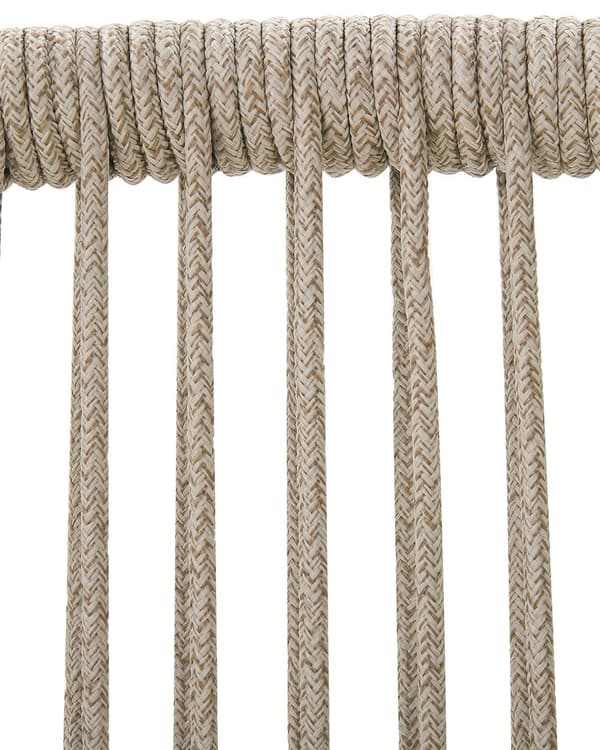 Sett med 2 utendørs spisestoler Beige Polypropylen Stålramme Ben i lyst akasietre Sitteputer Korgstol Moderne design Hagemøbler