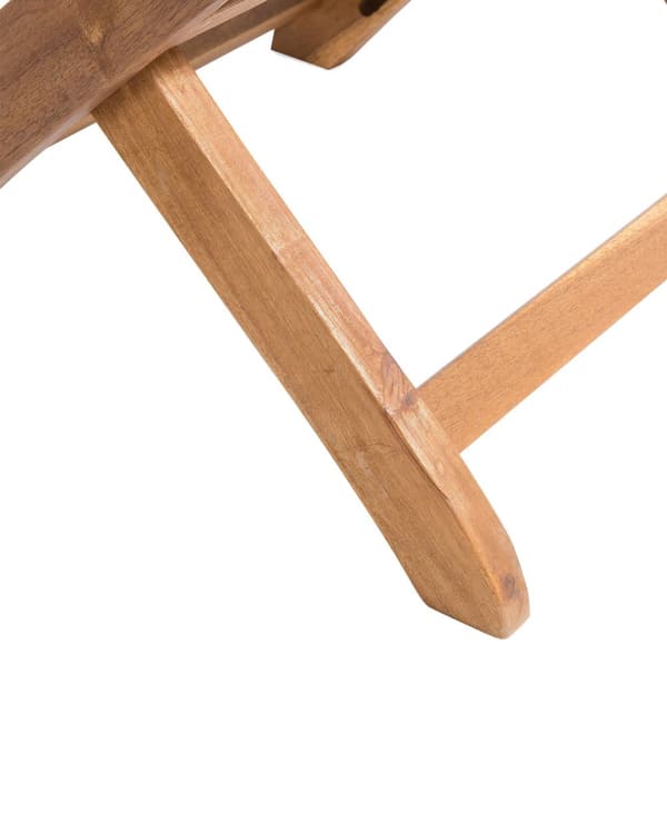 Sett med 2 hagespisestoler i lyst tre med hvit pute Akasietræramme Sammenleggbar rustikk design