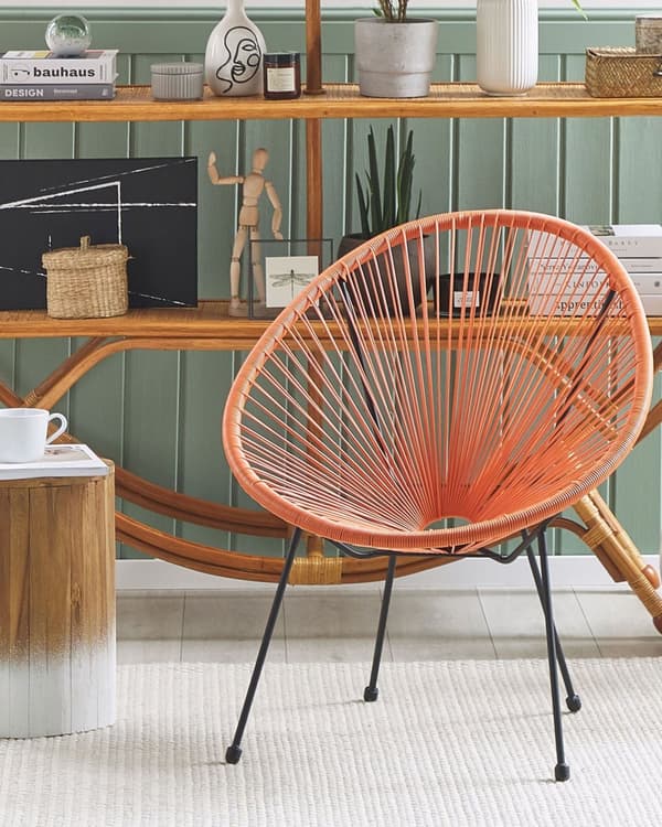 Hagestol Oransje PE Rotting Papasan Utendørs Innendørs Møbler Moderne Design