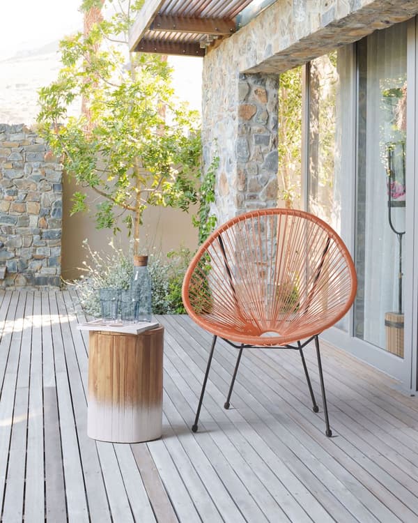 Hagestol Oransje PE Rotting Papasan Utendørs Innendørs Møbler Moderne Design