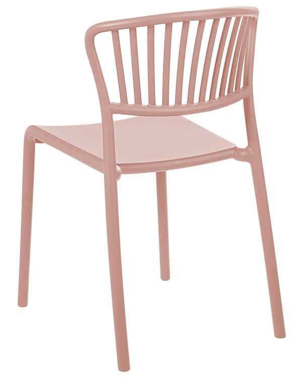 Sett med 4 Spisestuestoler Rosa Plast Innendørs Utendørs Minimalistisk Stil
