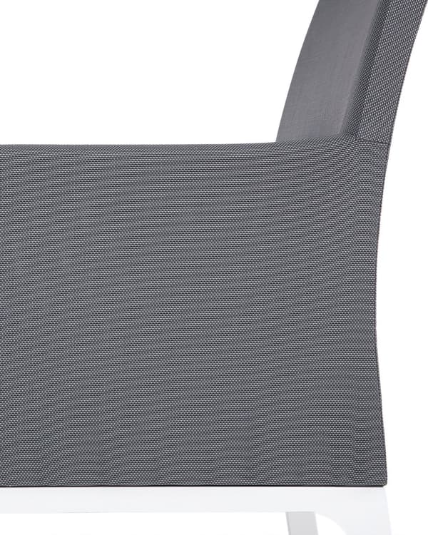 Sett med 8 hagestoler Grå Aluminium Hvite ben Armlener Quick Dry-skum UV-bestandig Moderne design Innendørs Utendørs Spisestoler