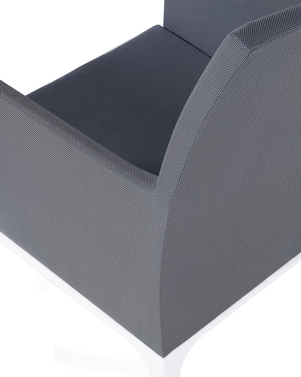 Sett med 8 hagestoler Grå Aluminium Hvite ben Armlener Quick Dry-skum UV-bestandig Moderne design Innendørs Utendørs Spisestoler