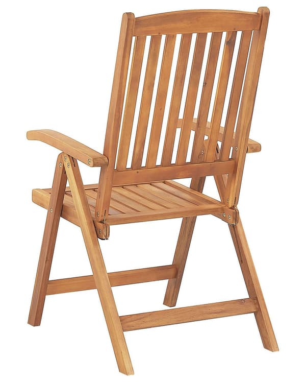 Sett med 6 Hagestoler Lyst Akasietre med Puter Off-white Sammenleggbar UV-bestandig Rustikk Stil