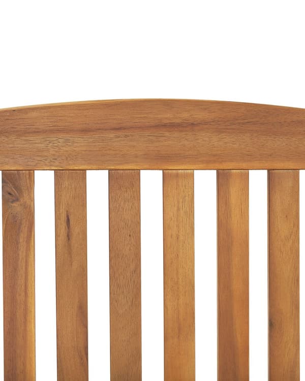 Sett med 6 Hagestoler Lyst Akasietre med Puter Off-white Sammenleggbar UV-bestandig Rustikk Stil