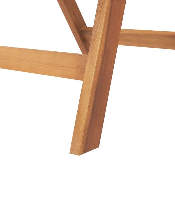 Sett med 6 Hagestoler Lyst Akasietre med Puter Off-white Sammenleggbar UV-bestandig Rustikk Stil