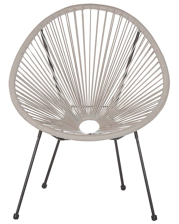 Hagestol Lysegrå PE Rotting Papasan Moderne Rund Innendørs Utendørs Design