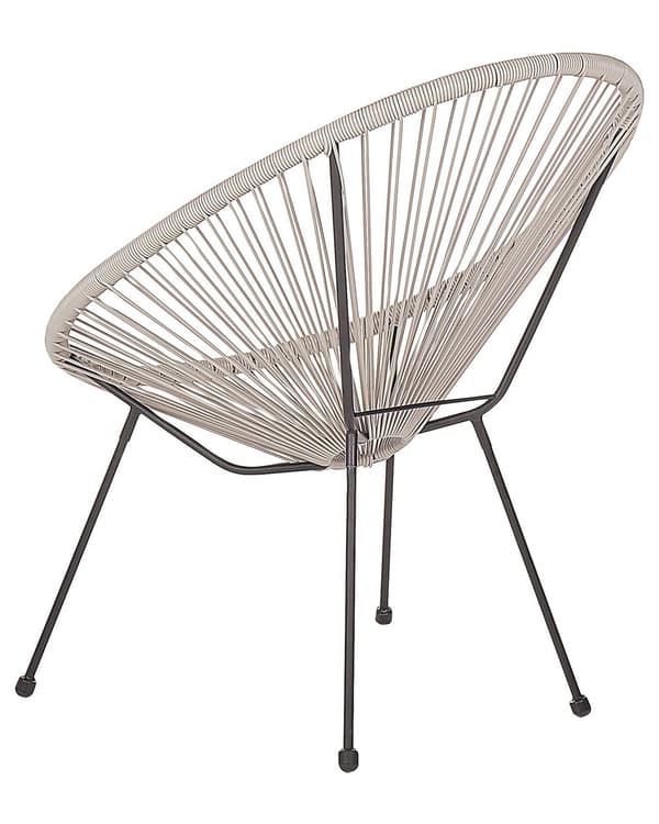 Hagestol Lysegrå PE Rotting Papasan Moderne Rund Innendørs Utendørs Design