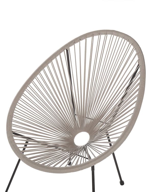 Hagestol Lysegrå PE Rotting Papasan Moderne Rund Innendørs Utendørs Design