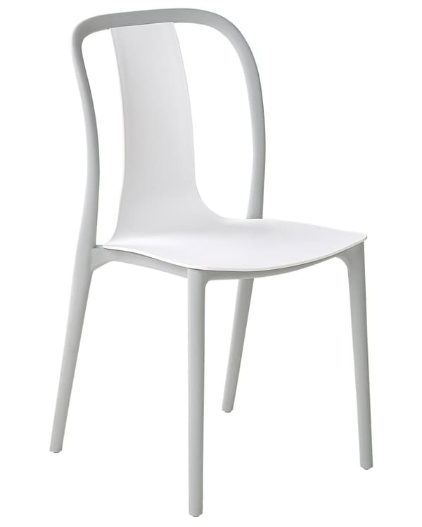 Sett med 4 hagestoler Hvit Grå Syntetisk materiale Uten armlener Kan stables Moderne design Hage Terrasse Spisestoler