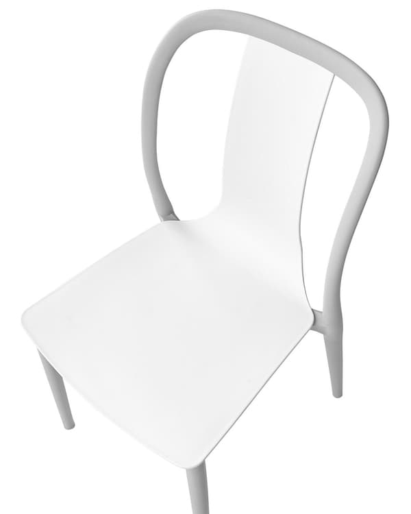 Sett med 4 hagestoler Hvit Grå Syntetisk materiale Uten armlener Kan stables Moderne design Hage Terrasse Spisestoler