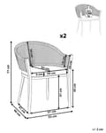 Miniatyrbilde 3 av 11: Sett med 2 hagespisestoler med grå metallramme og puter Moderne design med taufletting