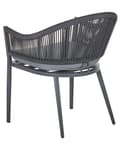 Miniatyrbilde 6 av 11: Sett med 2 hagespisestoler med grå metallramme og puter Moderne design med taufletting
