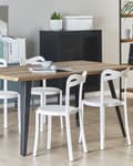 Miniatyrbilde 4 av 10: Sett med 4 Hagestoler Hvit Polypropylen Lett Innendørs Utendørs Værbestandig Plast Moderne