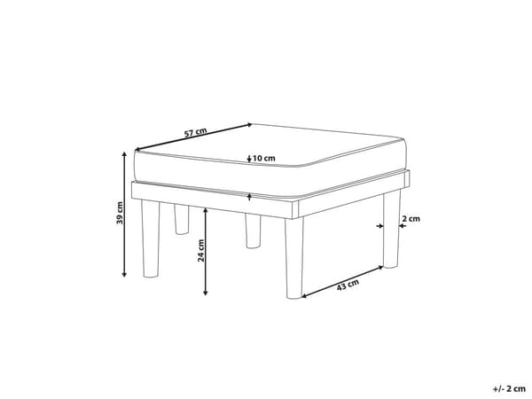 Lounge Skammel Lyst Akacietræ Polyester 57 x 39 cm Udendørs Ottoman Fodskammel til Haven Terrasse Indretning Vejr Bestandig