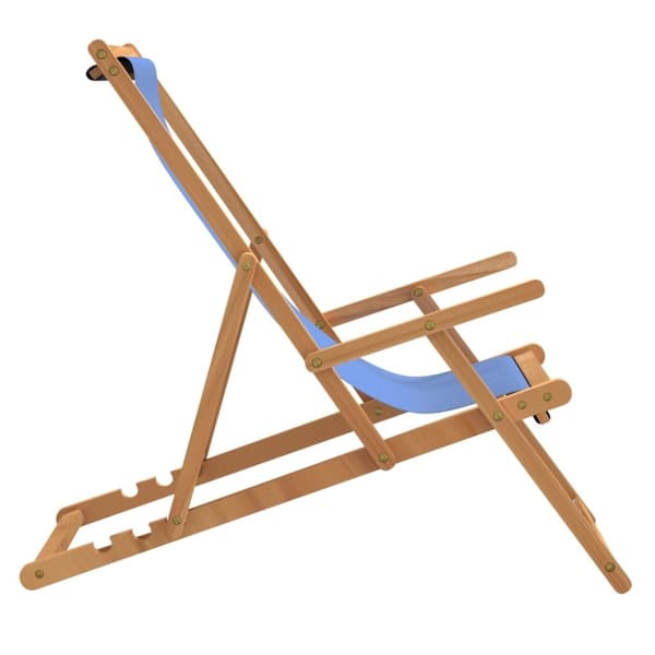 vidaXL Sammenleggbar strandstol heltre teak blå