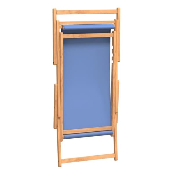 vidaXL Sammenleggbar strandstol heltre teak blå