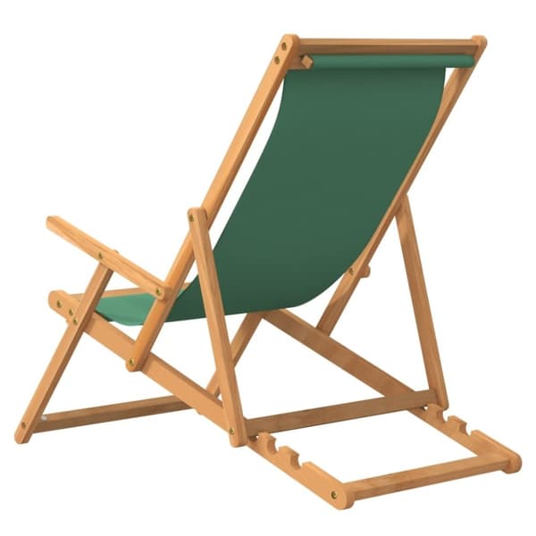 vidaXL Sammenleggbar strandstol heltre teak grønn