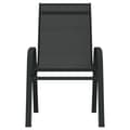 Miniatyrbilde 3 av 5: vidaXL Stablebare hagestoler 2 stk svart textilene-stoff