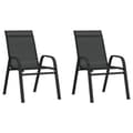 Miniatyrbilde 1 av 5: vidaXL Stablebare hagestoler 2 stk svart textilene-stoff