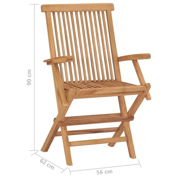 vidaXL Hopfällbara trädgårdsstolar 6 st massiv teak
