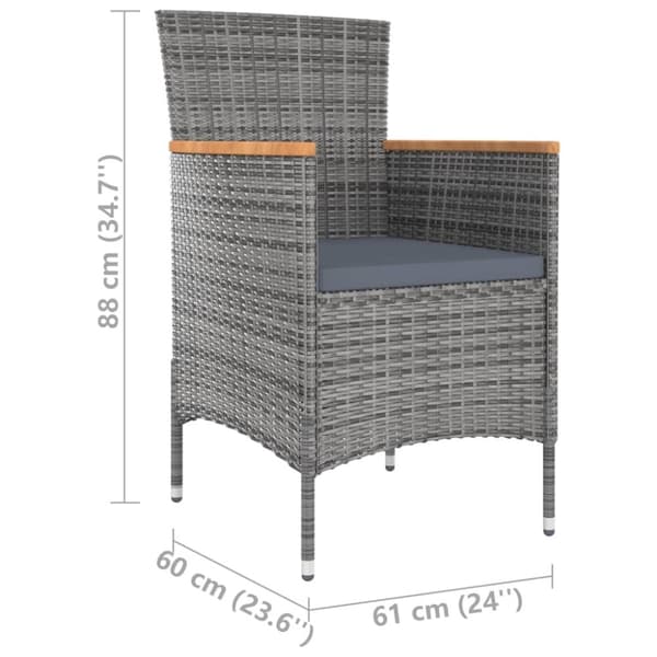 vidaXL havestole 4 stk. polyrattan grå