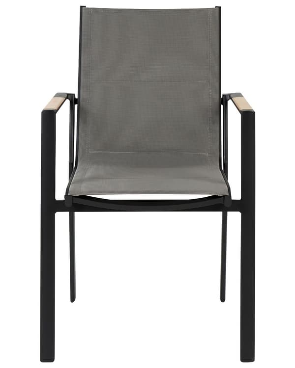 Sett med 4 hagestoler Svart Aluminium Sitteputer Moderne design Hage Terrasse Utendørs Utemøbler