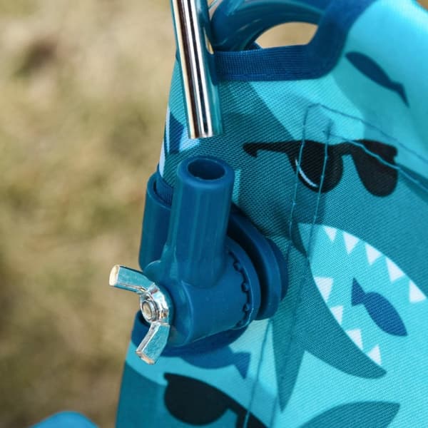 Rootz Beach Chair - Campingstol - Sammenklappelig - Med Parasol - Polyester - Blå