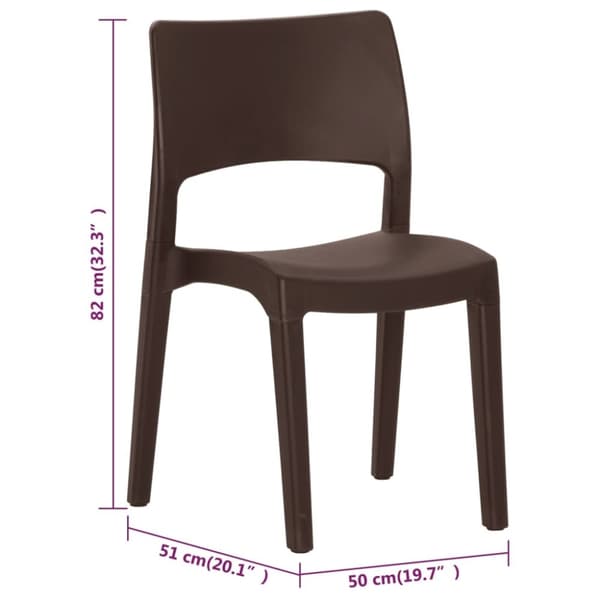 vidaXL Hagestoler 2 stk mokka polypropylen