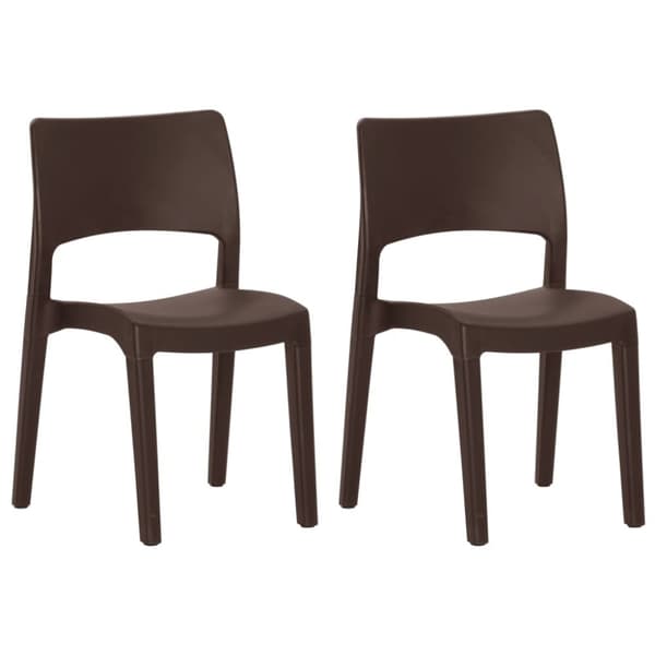 vidaXL Hagestoler 2 stk mokka polypropylen