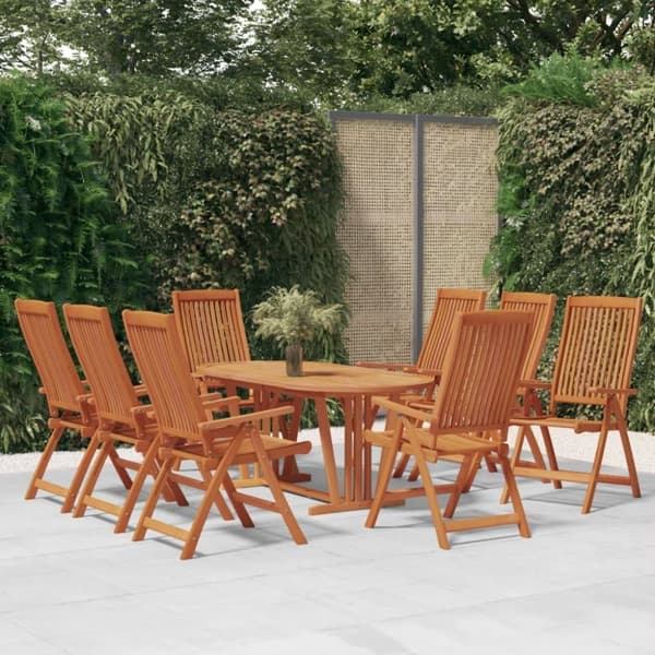 vidaXL Klappstoler 8 stk heltre eukalyptus
