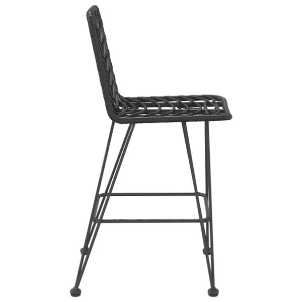 vidaXL Baarijakkarat 2 kpl musta 45x56x103,5 cm PE rottinki ja teräs