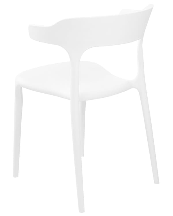 Tuoli valkoinen 40 x 76 x 49 cm muovi pinottava 4 kpl säänkestävä sisälle ulos moderni