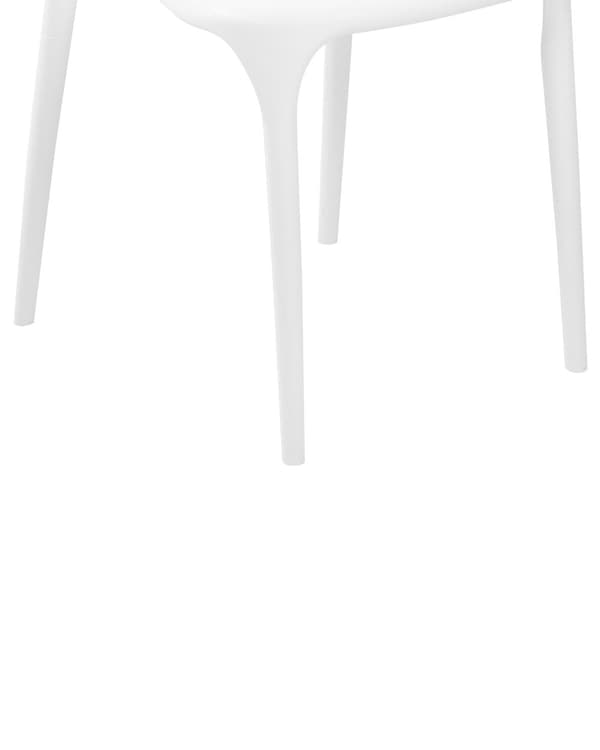 Tuoli valkoinen 40 x 76 x 49 cm muovi pinottava 4 kpl säänkestävä sisälle ulos moderni