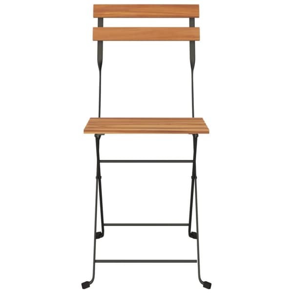 vidaXL foldbare bistrostole 2 stk. massivt teaktræ og stål