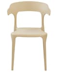 Miniatyrbillede 6 af 9: Sæt med 4 Havestole Spisestuestole Beige Polypropylen Let Vejrbestandig Plastik Indendørs Udendørs Moderne Stil