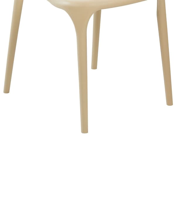 Sæt med 4 Havestole Spisestuestole Beige Polypropylen Let Vejrbestandig Plastik Indendørs Udendørs Moderne Stil